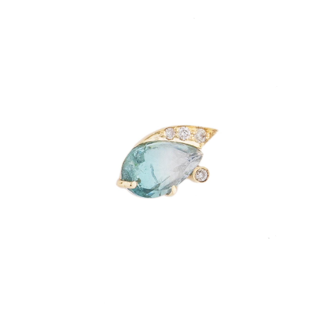 Light Blue Tourmaline &quot;Eyelash&quot; Earring - Peridot Fine Jewelry - Celine Daoust