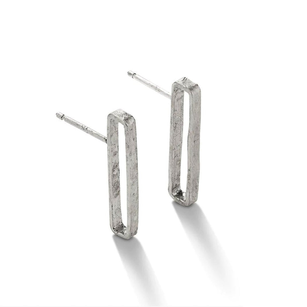 &quot;Liza&quot; Sterling Silver Rectangular Post Earrings - Peridot Fine Jewelry - Sarah Macfadden