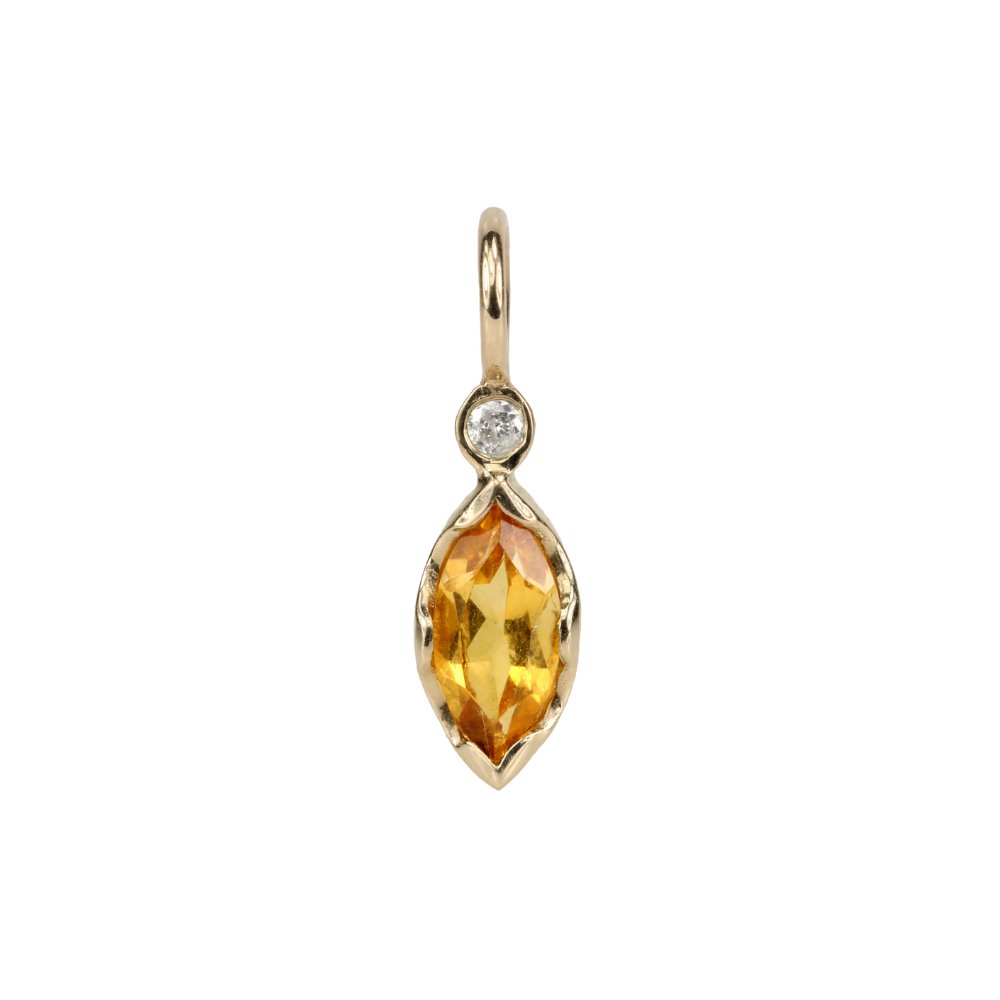 Zahava Marquise Faceted Citrine "Talisman" with Diamond Detail