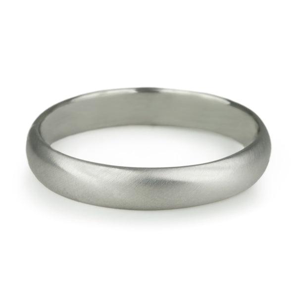 Anne Sportun Men’s White Gold &quot;Straight Edge&quot; Band