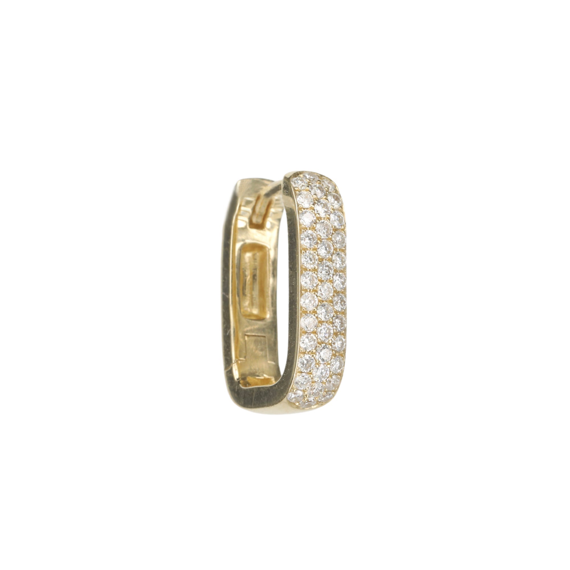 Mini Rectangle Pave Diamond Hoop - Peridot Fine Jewelry - Jacquie Aiche