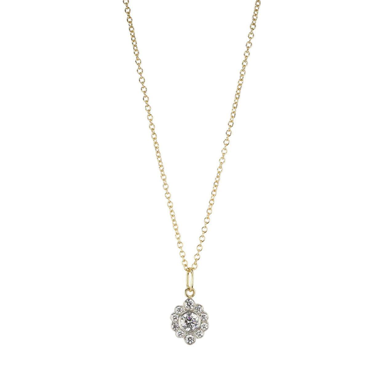 Anne Sportun Mixed Yellow &amp; White Gold &quot;Olivia&quot; Diamond Necklace