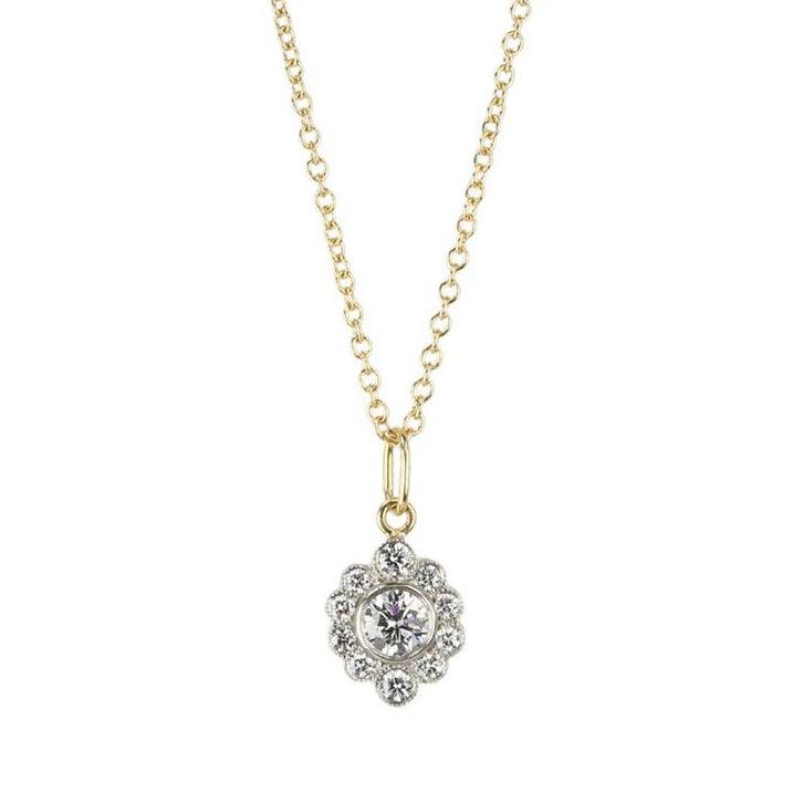 Anne Sportun Mixed Yellow &amp; White Gold &quot;Olivia&quot; Diamond Necklace