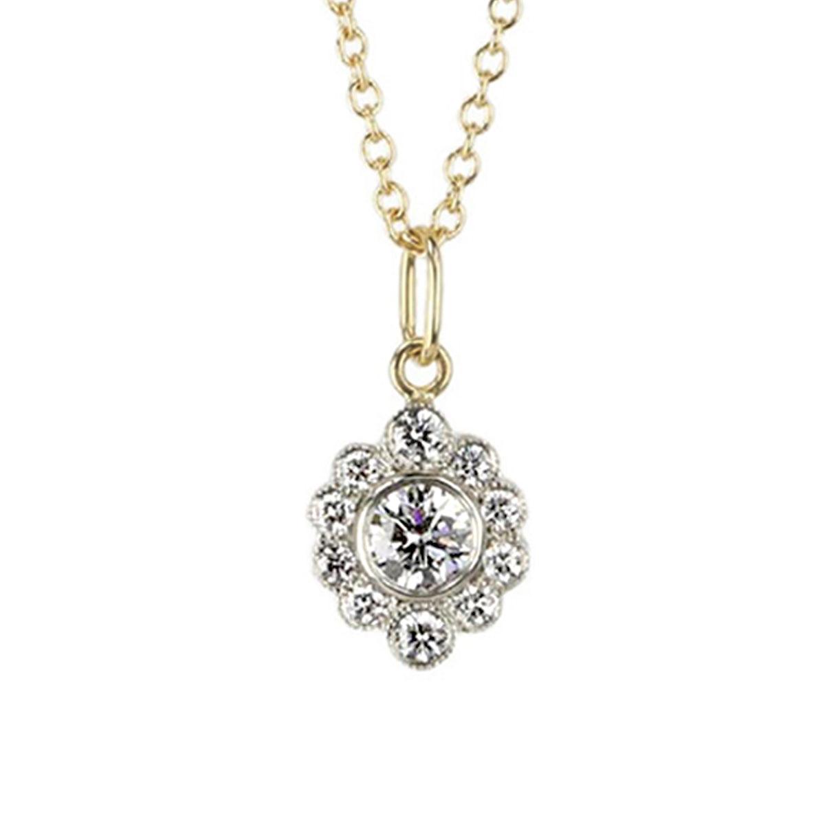 Mixed Yellow &amp; White Gold &quot;Olivia&quot; Diamond Necklace