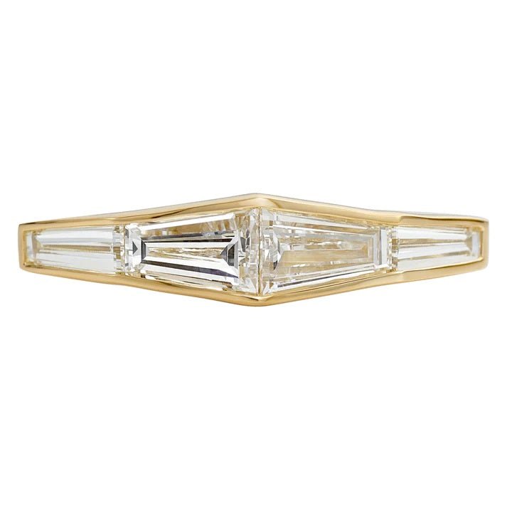 Artemer ORDER ONLY: 18K Gold Bezel-Set Tapered Baguette Diamond Ring