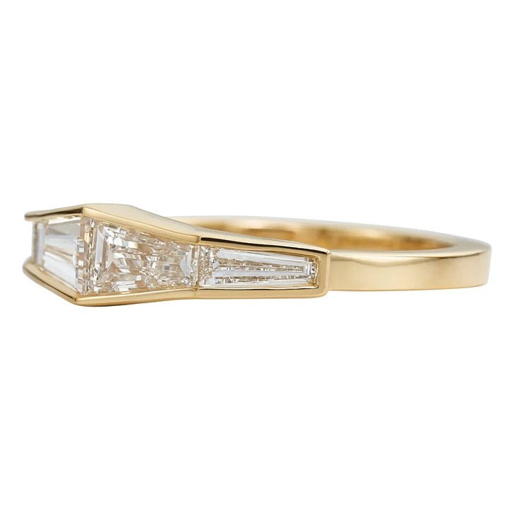 Artemer ORDER ONLY: 18K Gold Bezel-Set Tapered Baguette Diamond Ring
