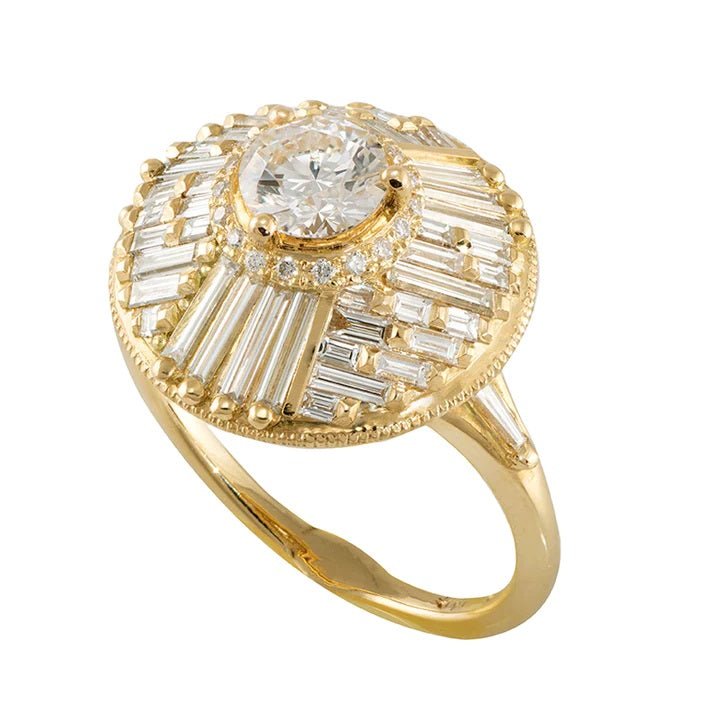 Artemer ORDER ONLY: 18K Gold Circular &quot;Halo&quot; Diamond Ring
