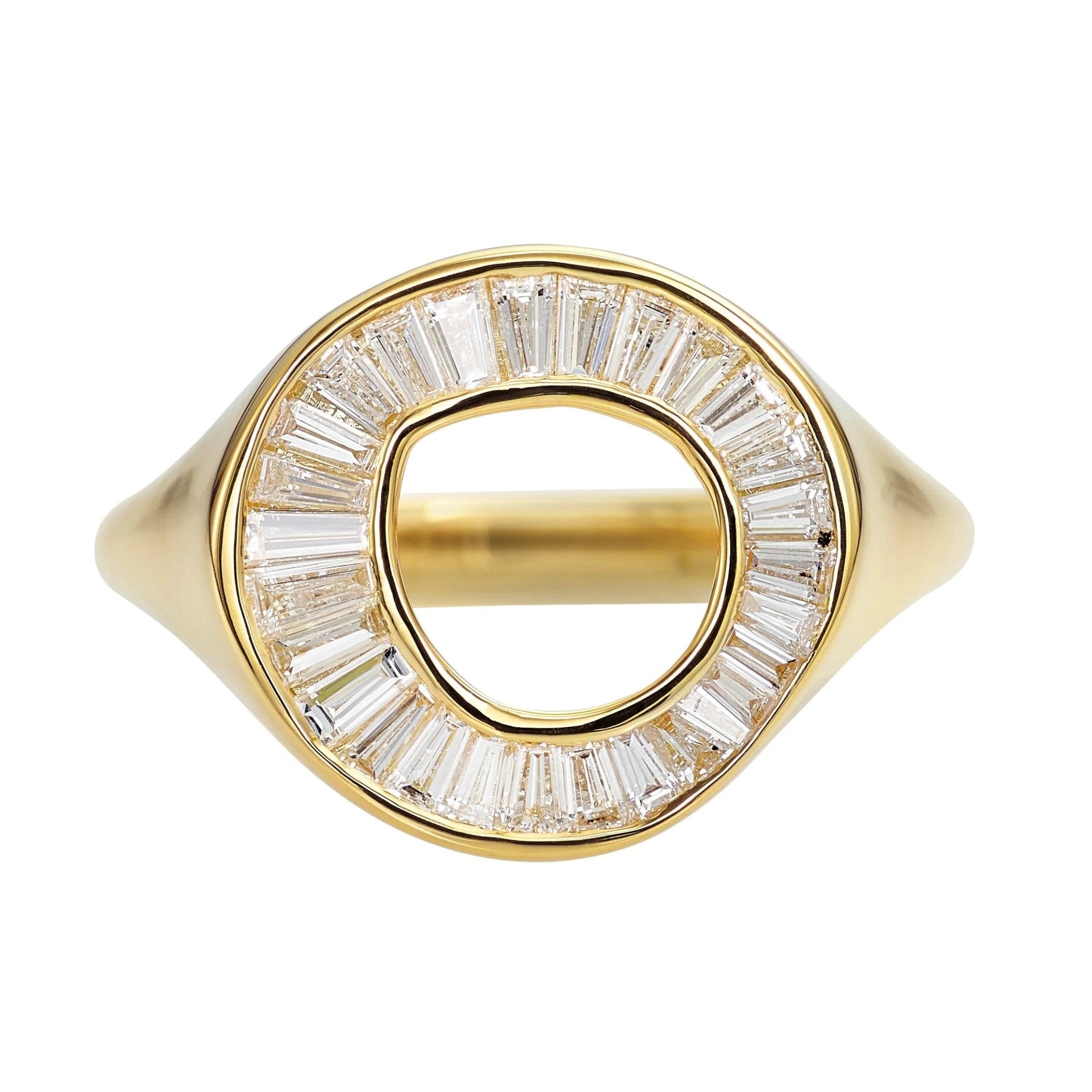 Artemer ORDER ONLY: 18K Gold Tapered Baguette Diamond &quot;Sphere&quot; Ring