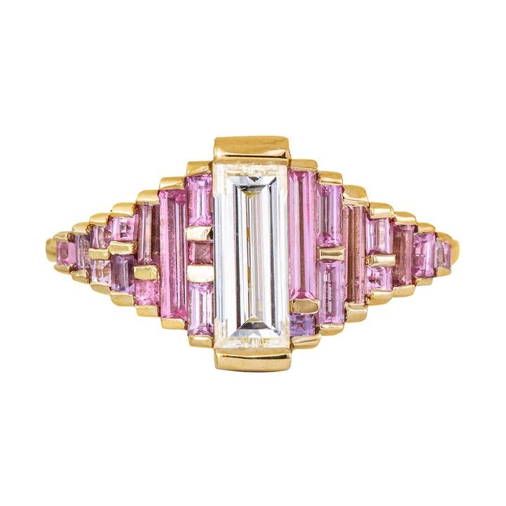 Artemer ORDER ONLY: Baguette Diamond Ring with Lilac Sapphires