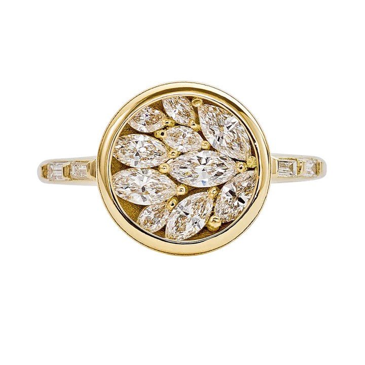 Artemer ORDER ONLY: Circular Cluster Marquise Diamond &quot;Petal&quot; Ring