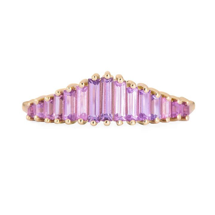 Artemer ORDER ONLY: Graduated Baguette Lilac Sapphire &quot;Tiara&quot; Ring