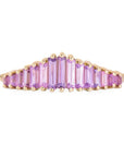 Artemer ORDER ONLY: Graduated Baguette Lilac Sapphire "Tiara" Ring