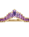 Artemer ORDER ONLY: Graduated Curved Lilac Sapphire "Tiara" Ring