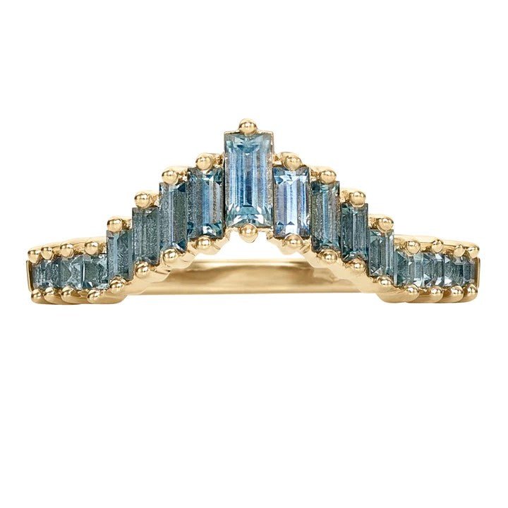 Artemer ORDER ONLY: Graduated Curved Teal Sapphire &quot;Tiara&quot; Ring