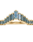 Artemer ORDER ONLY: Graduated Curved Teal Sapphire "Tiara" Ring