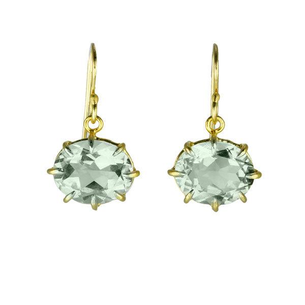 Rosanne Pugliese Oval Faceted Green Amethyst Earrings