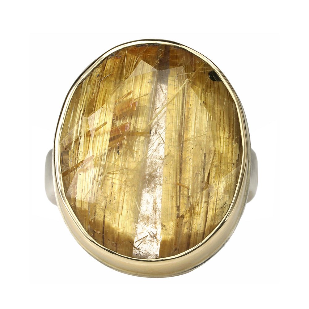 Jamie Joseph Oval Golden Rutilated Quartz Ring