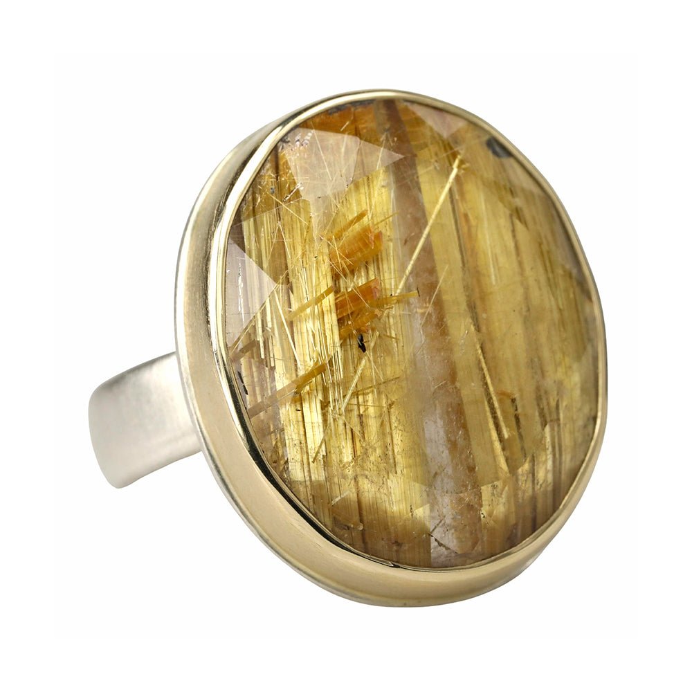 Jamie Joseph Oval Golden Rutilated Quartz Ring