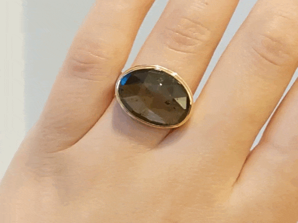 Jamie Joseph Oval Rosecut Brown Sapphire Ring