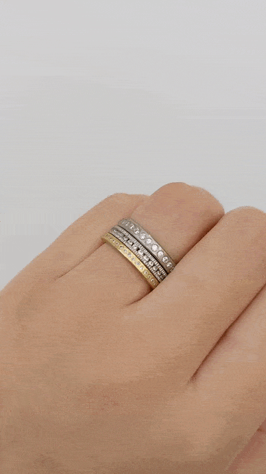 Palladium and Gypsy Set Diamond Ring