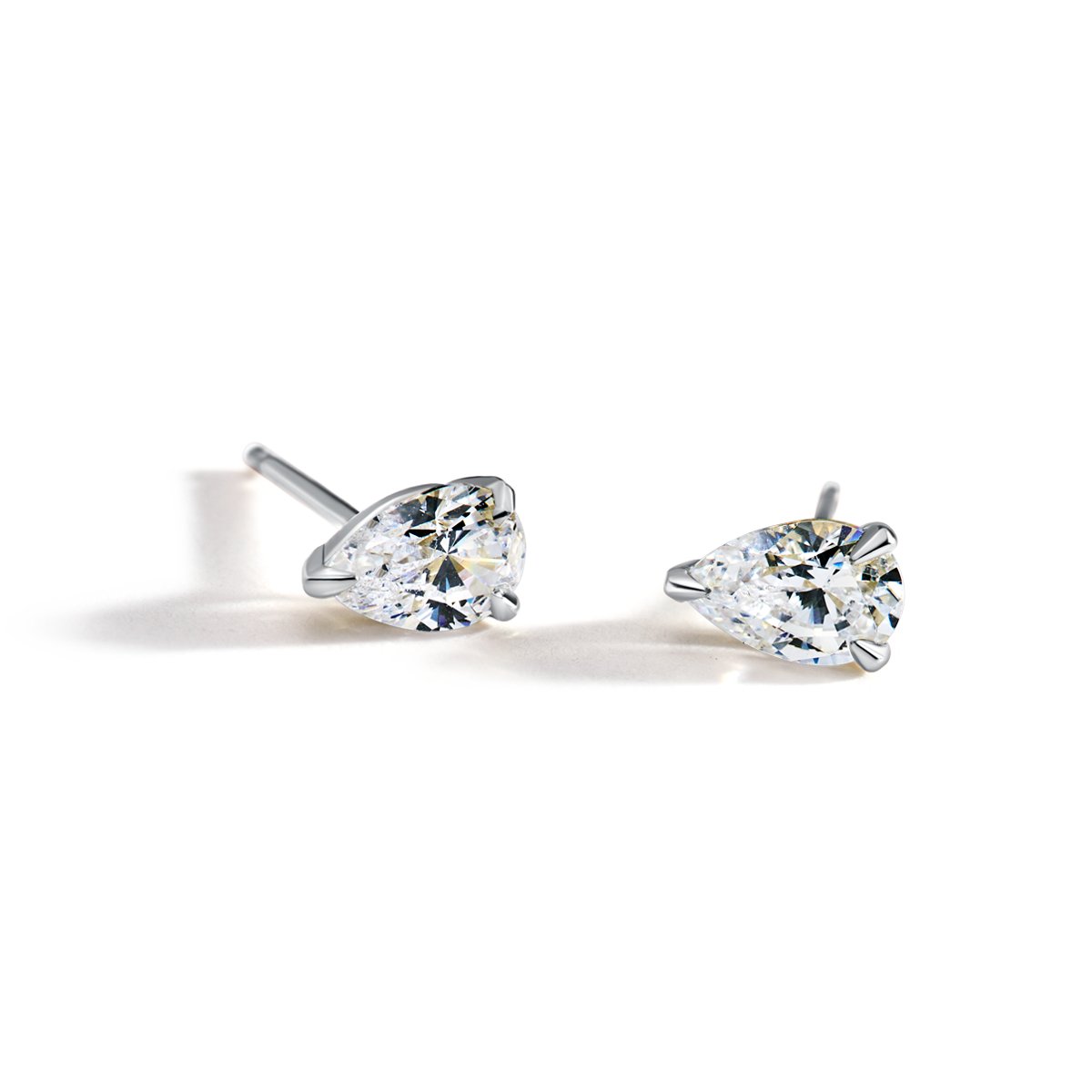 Pear Shaped Prong-Set Diamond Studs - Peridot Fine Jewelry - ILA