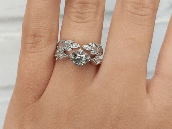Cathy Waterman Platinum and Diamond &quot;Antique&quot; Prong-Set Ring
