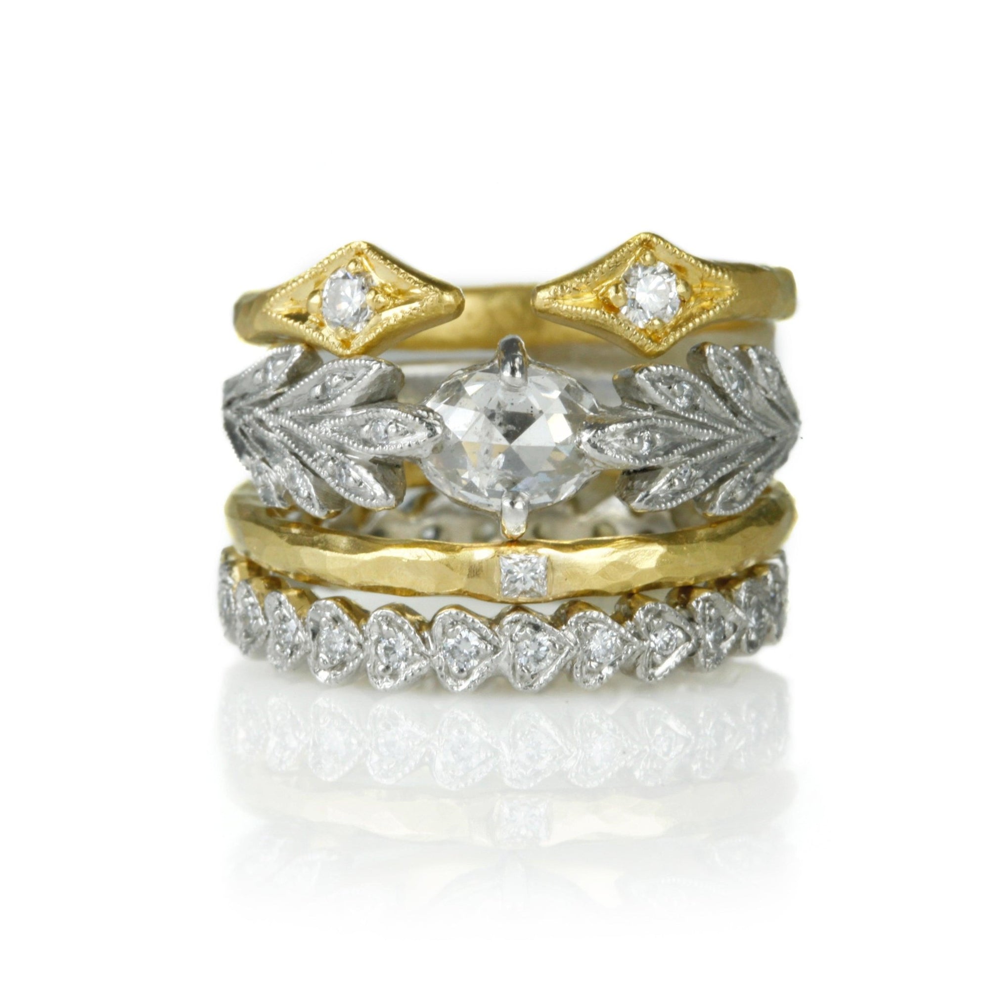 Cathy Waterman Platinum and Diamond &quot;Continuous Heart&quot; Ring