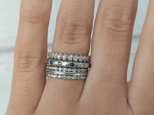 Cathy Waterman Platinum and Diamond &quot;Continuous Heart&quot; Ring