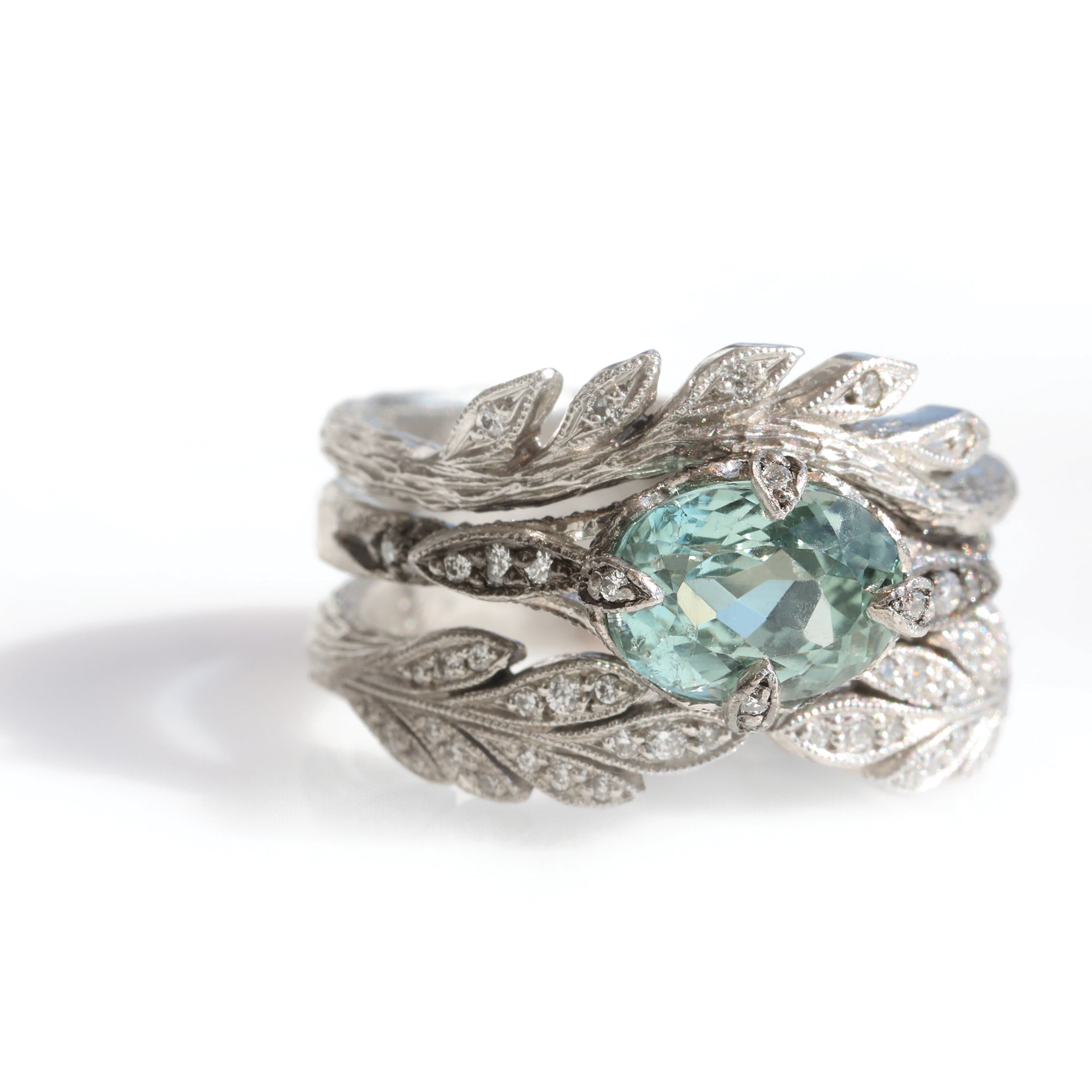 Cathy Waterman Platinum and Diamond Curved &quot;Wheat&quot; Band