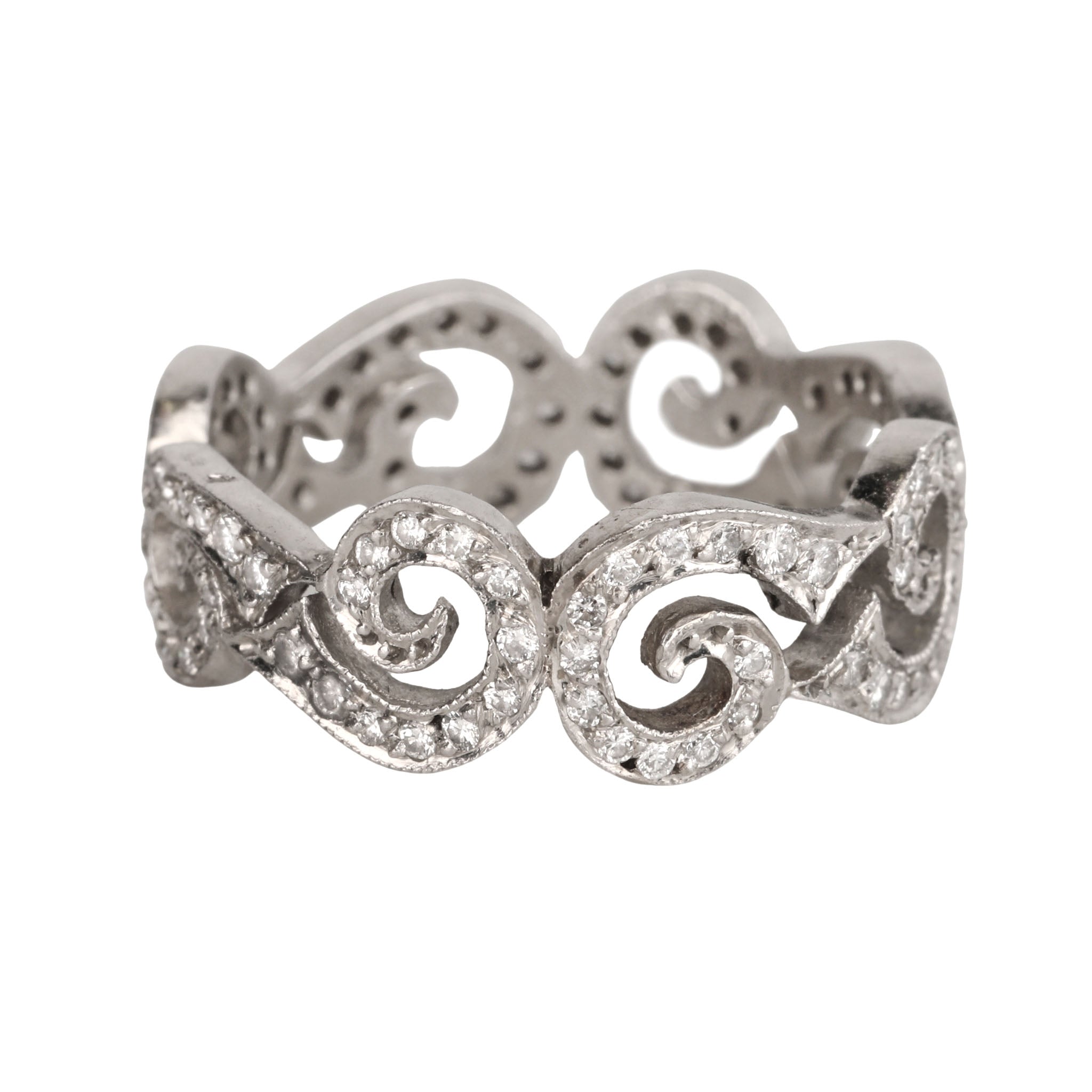 Platinum &amp; Pave Diamond &quot;Swirl Thorn&quot; Ring - Peridot Fine Jewelry - Cathy Waterman