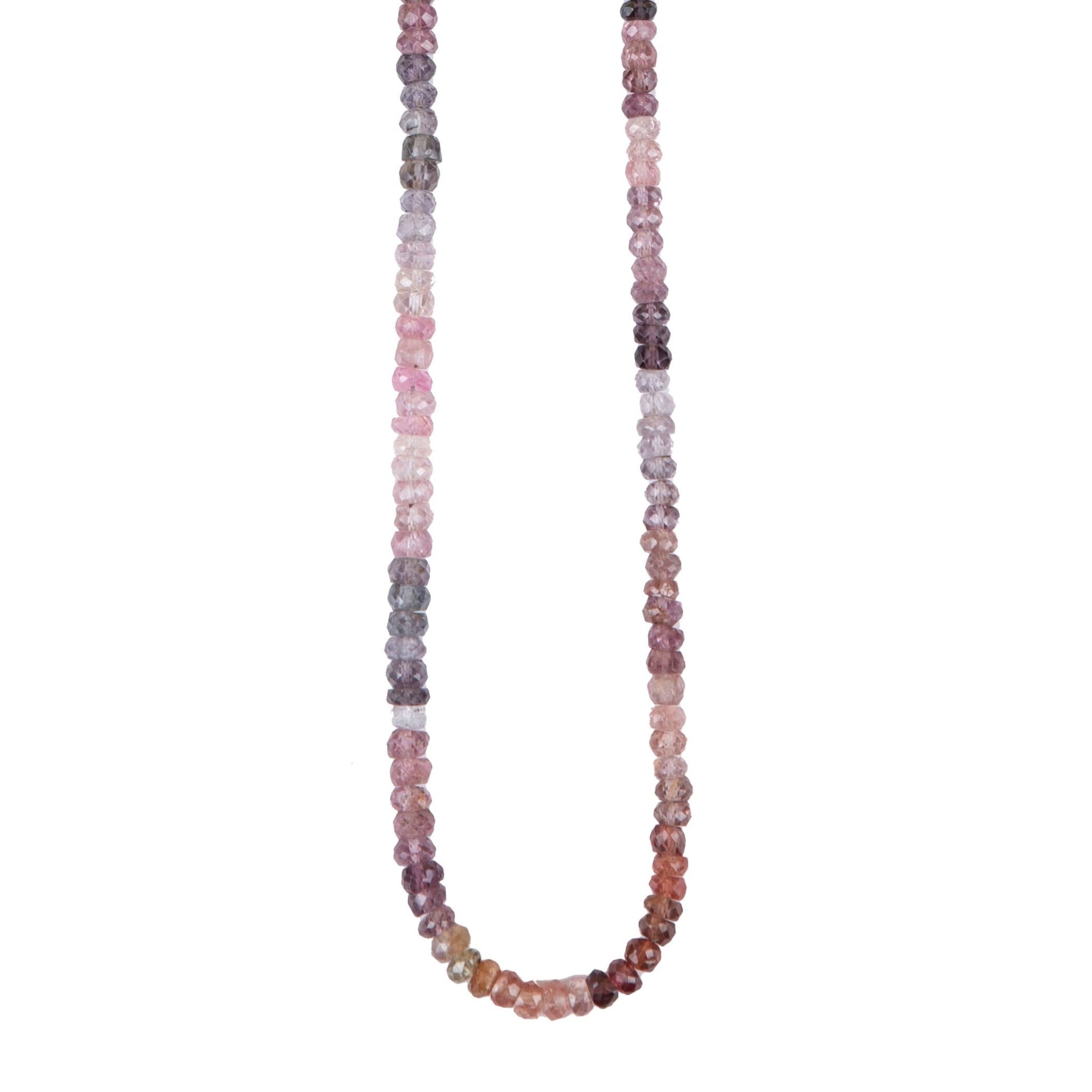 Plum Spinel Beaded Necklace - 20&quot; Length