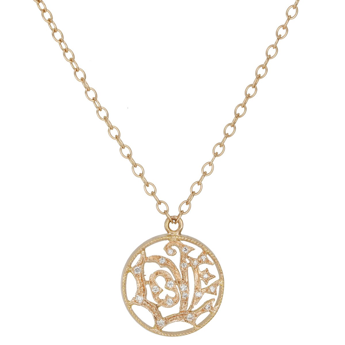 Rose Gold and Diamond &quot;Love&quot; Necklace