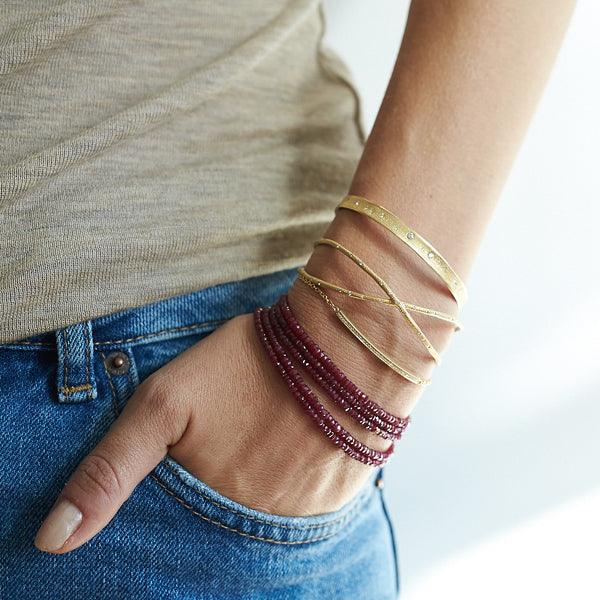 Anne Sportun Ruby Rondelle Beaded Wrap Bracelet