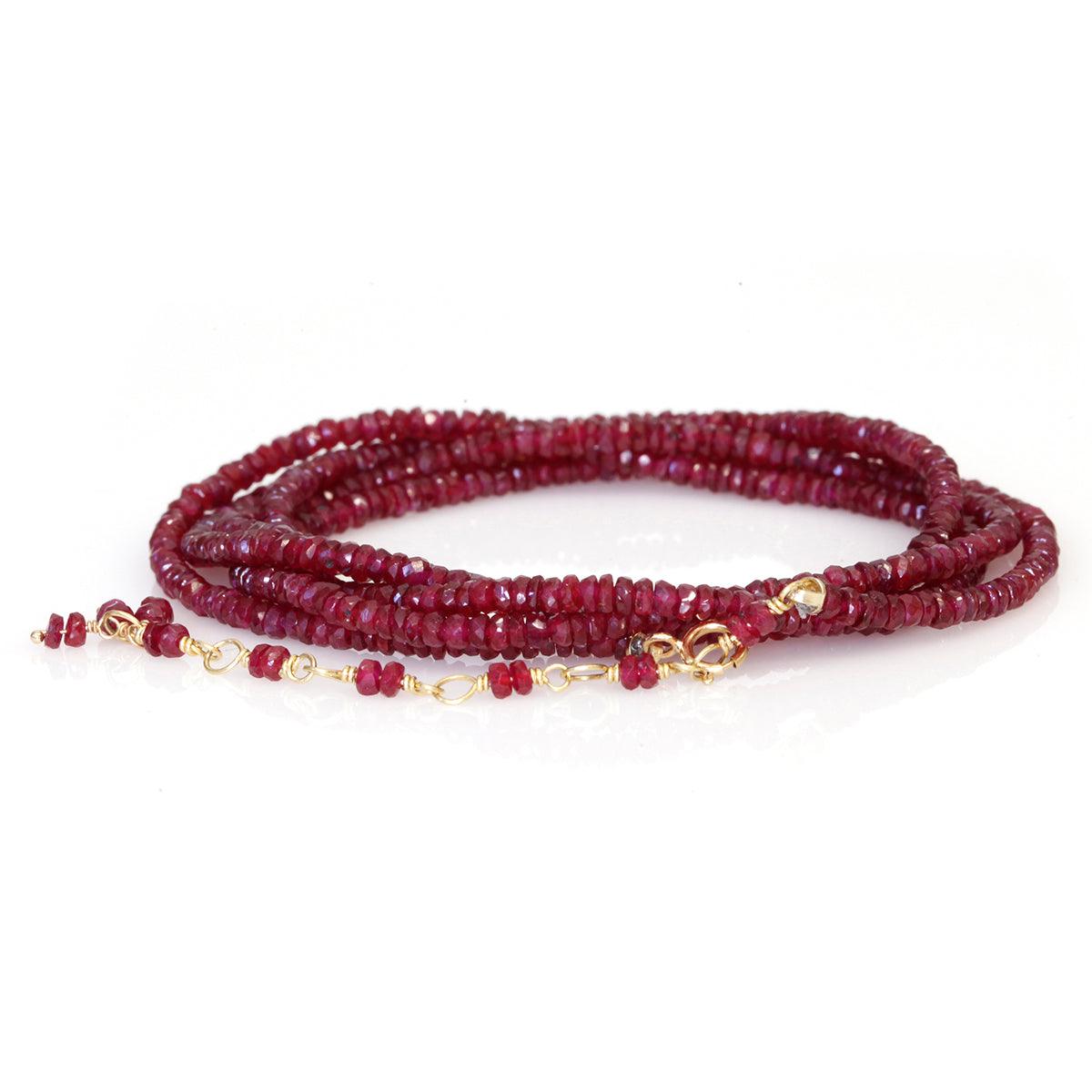 Anne Sportun Ruby Rondelle Beaded Wrap Bracelet