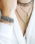 Ruthenium & Gold Vermeil Woven Wrap Necklace - Peridot Fine Jewelry - Marie Laure Chamorel