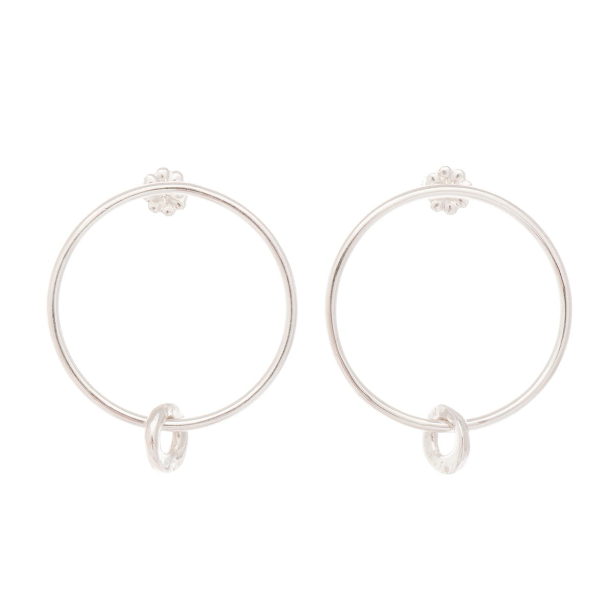Johanna Brierley Silver &quot;Cheer On&quot; Hoop Earrings