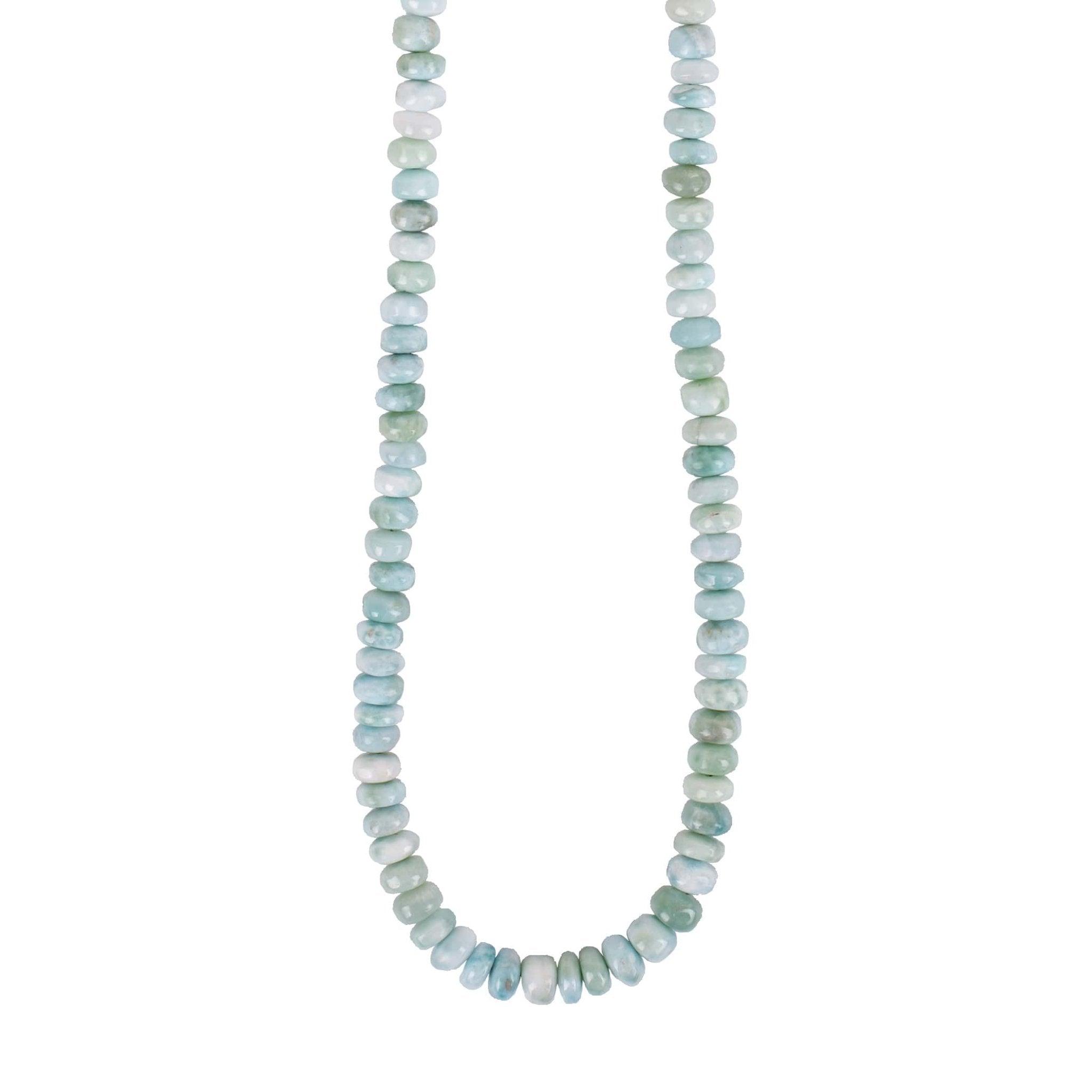 Zahava Smooth Larimar Beaded Necklace