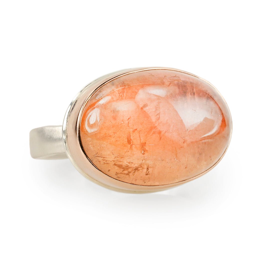 Jamie Joseph Smooth Oval Orange Tourmaline Ring
