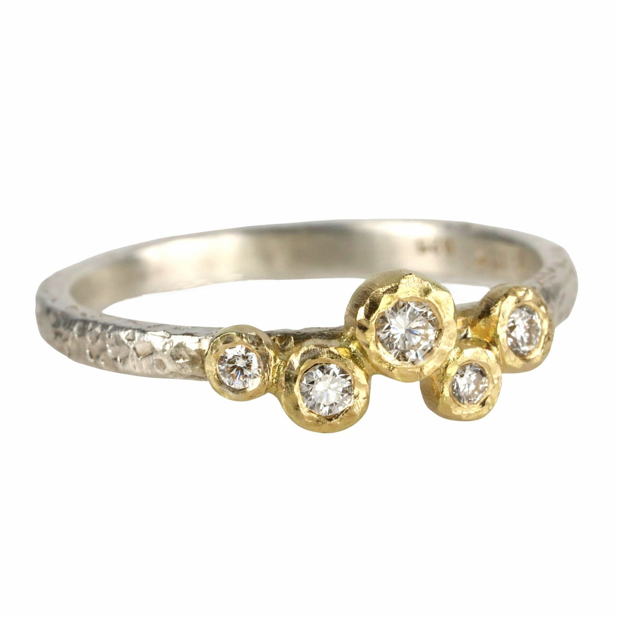 Yasuko Azuma Sterling Silver Five Variant-Sized White Diamond Band