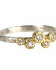 Yasuko Azuma Sterling Silver Five Variant-Sized White Diamond Band