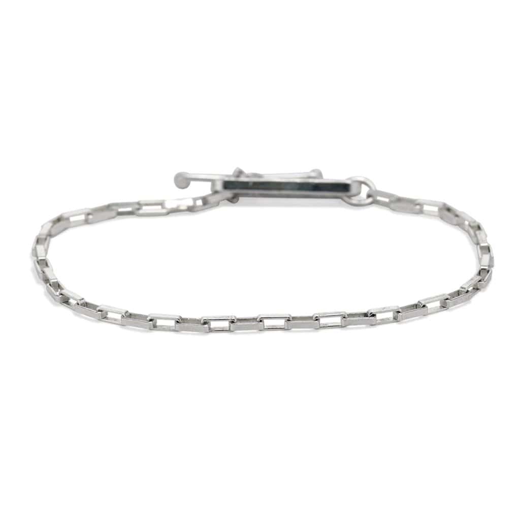 Sterling Silver Box Chain Bracelet with Handmade Toggle Closure - Peridot Fine Jewelry - Sarah Macfadden