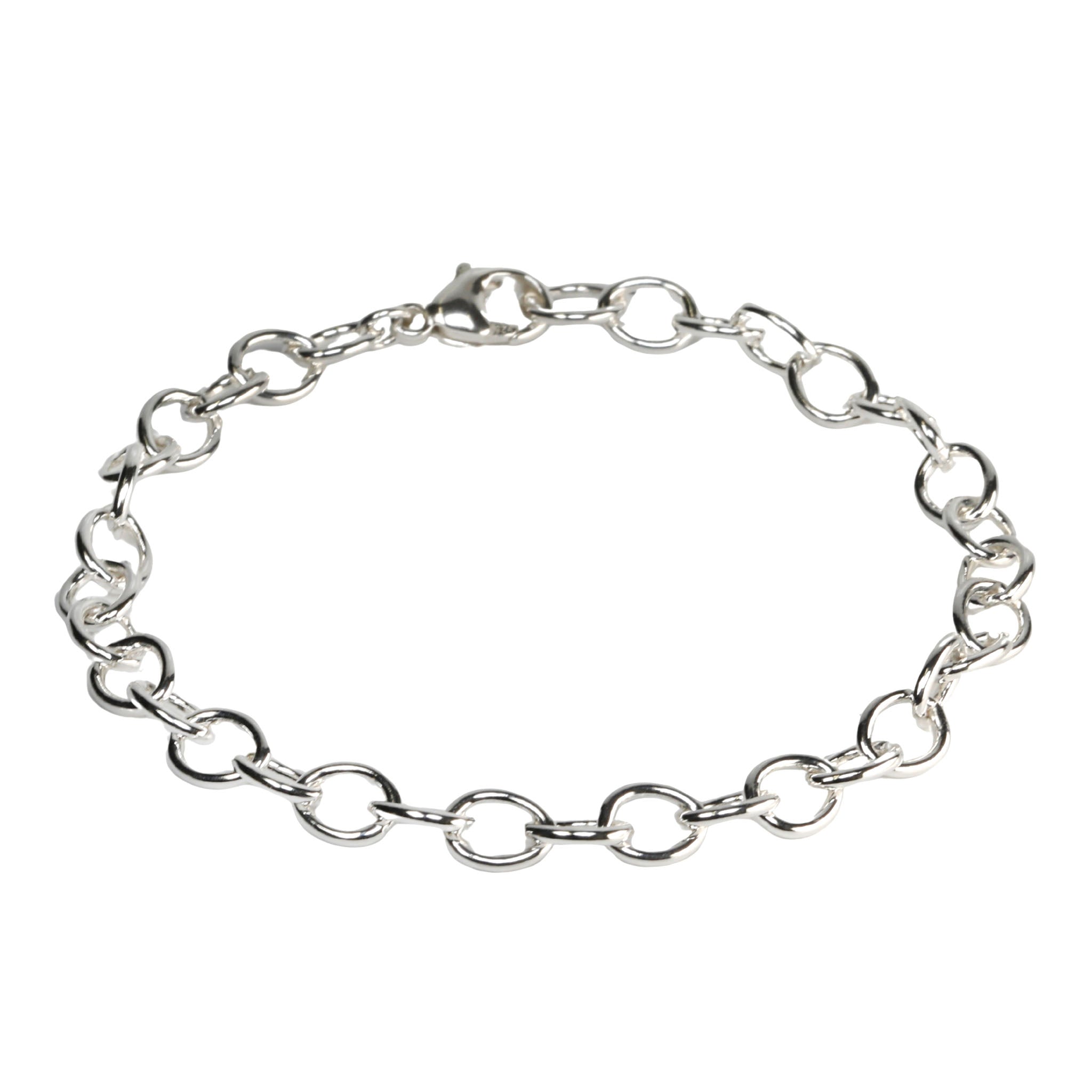 Sterling Silver Oval Link Chain Bracelet - Peridot Fine Jewelry - Johanna Brierley