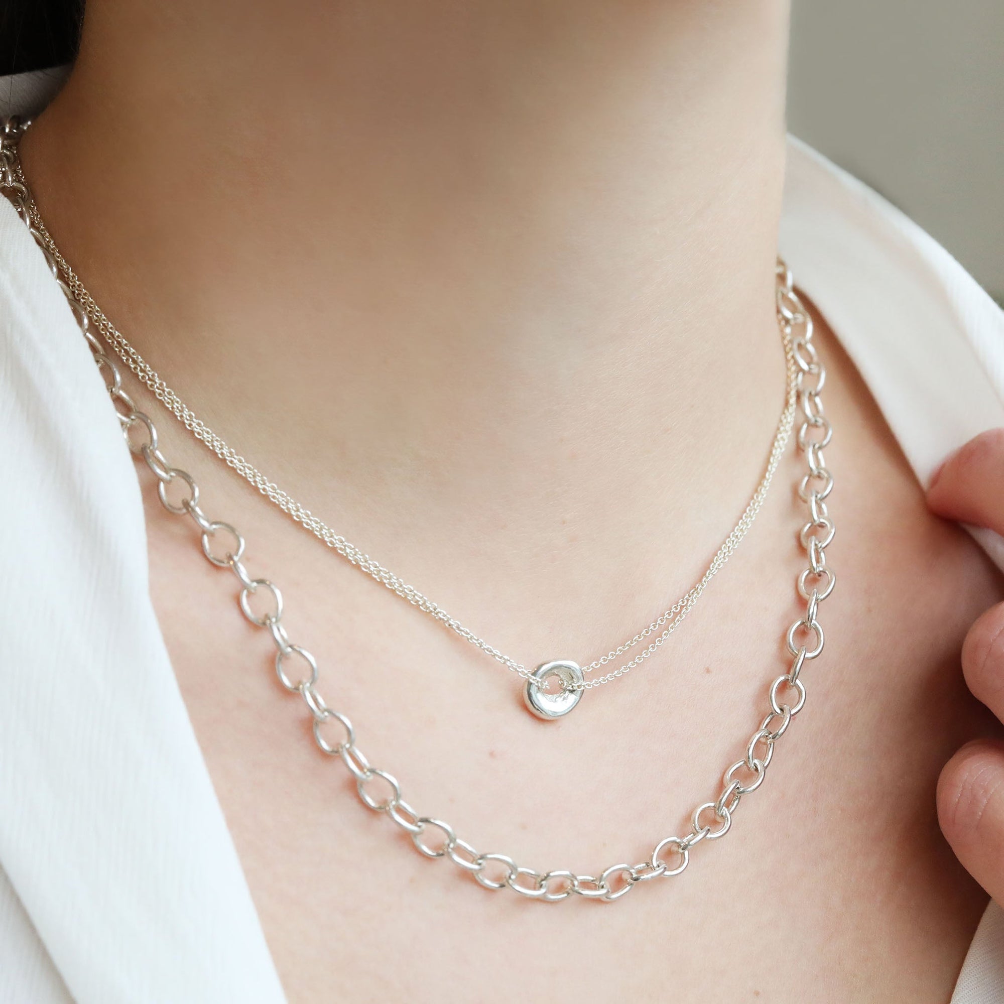 Sterling Silver Oval Link Chain - Peridot Fine Jewelry - Johanna Brierley