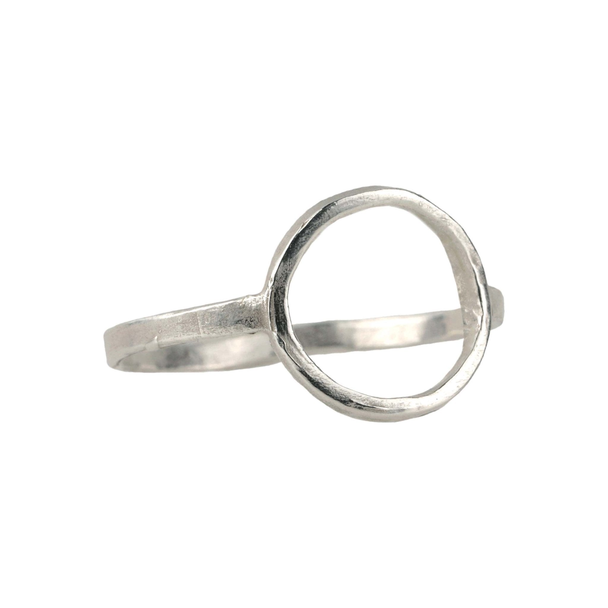 Sarah Macfadden Sterling Silver hammered Ring with Circle in Middle