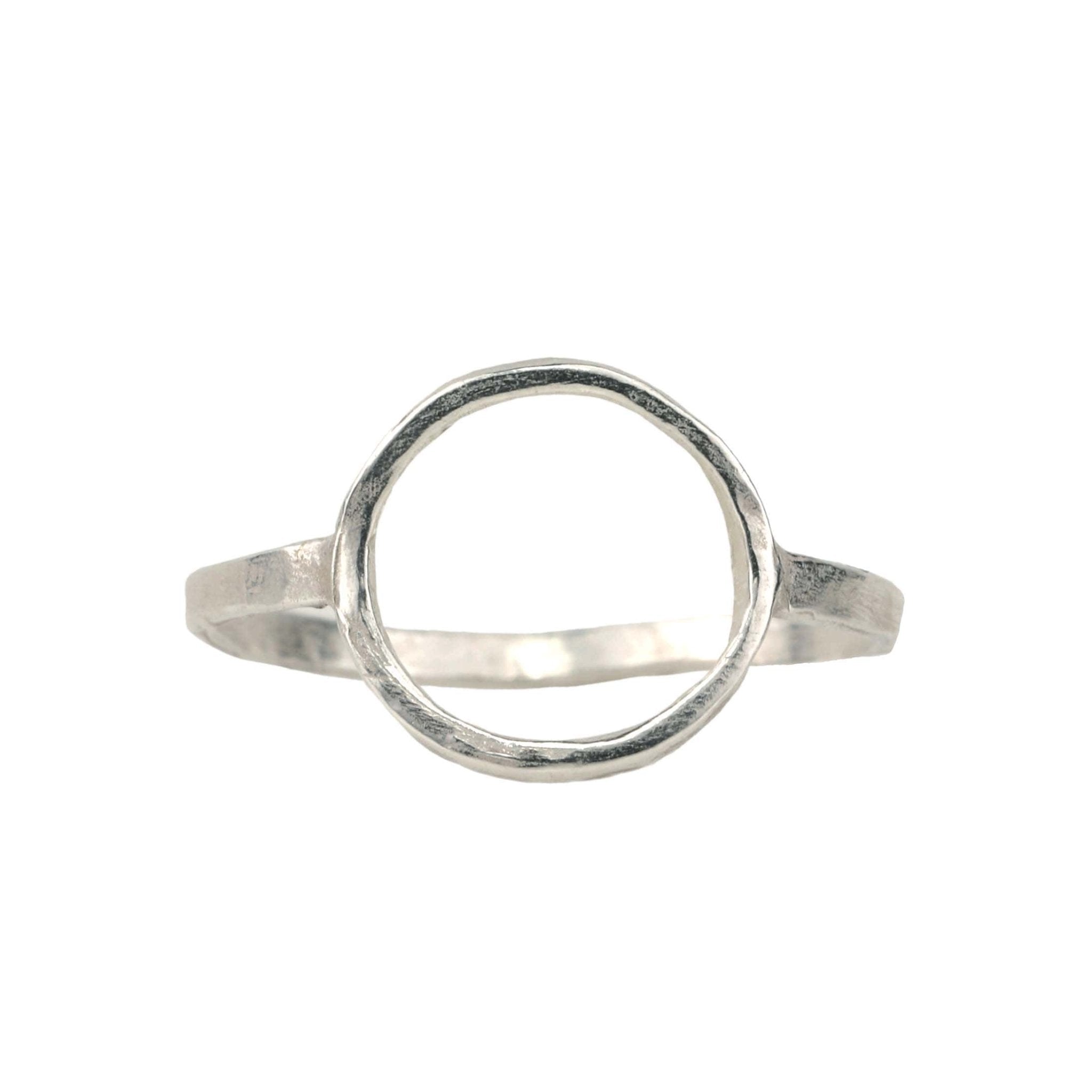 Sarah Macfadden Sterling Silver hammered Ring with Circle in Middle