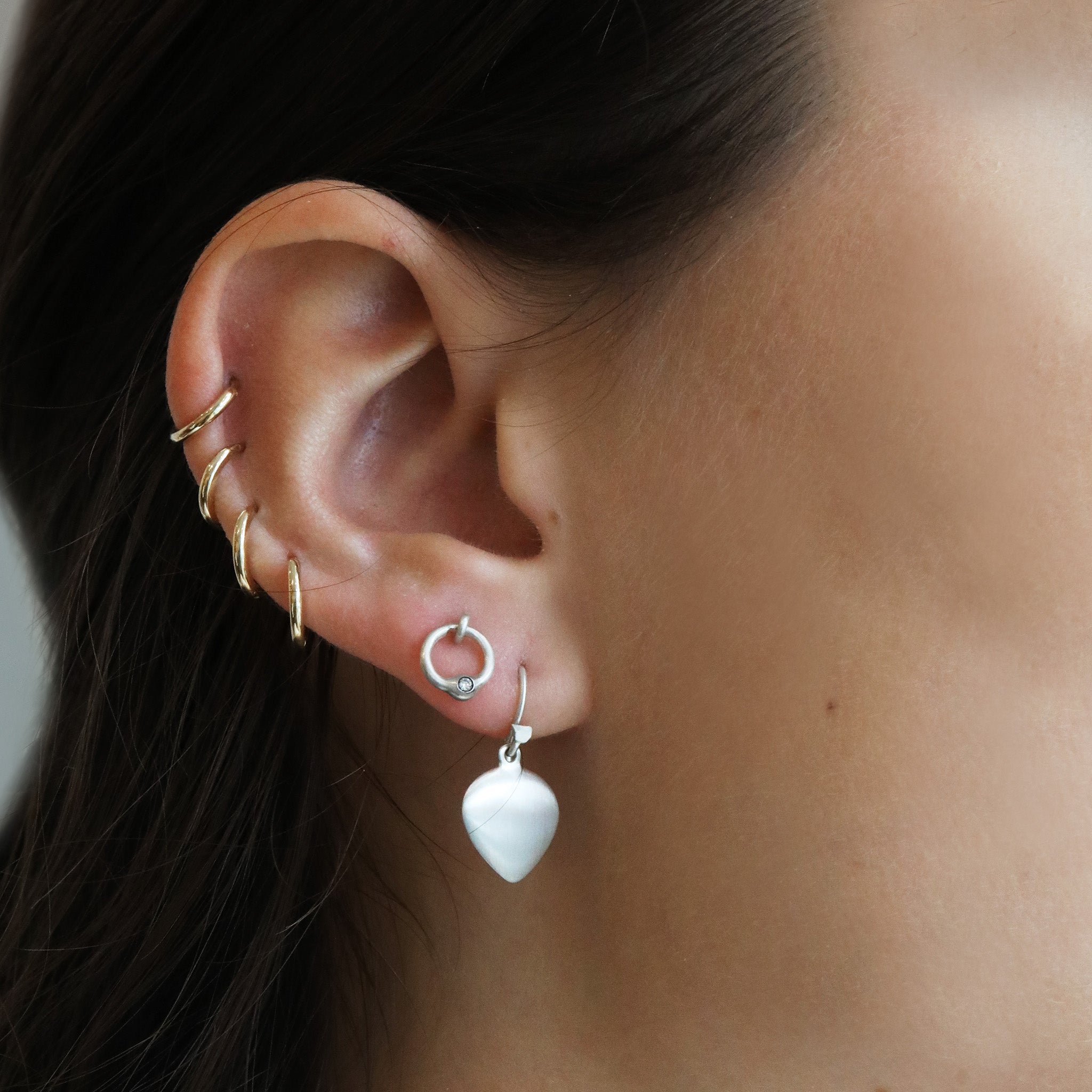 Sterling Silver Small Leaf Earrings - Peridot Fine Jewelry - dan-yell