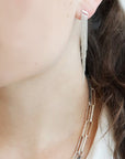 "Swimsuit" Sterling Silver Multi-Length Draping Chain Earrings - 2.5" Length - Peridot Fine Jewelry - Sarah Macfadden