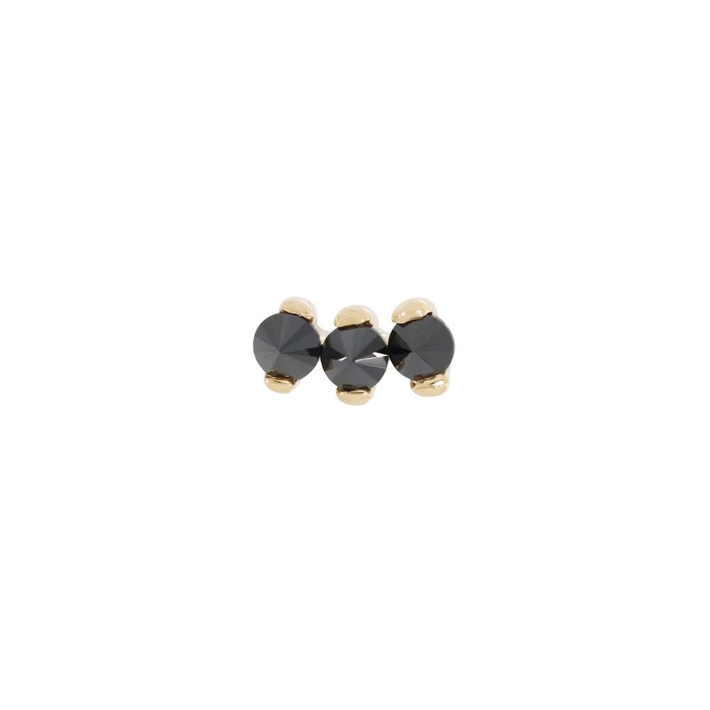 Triple Inverted Black Diamond Flatback Stud - Peridot Fine Jewelry - Metier by Tomfoolery
