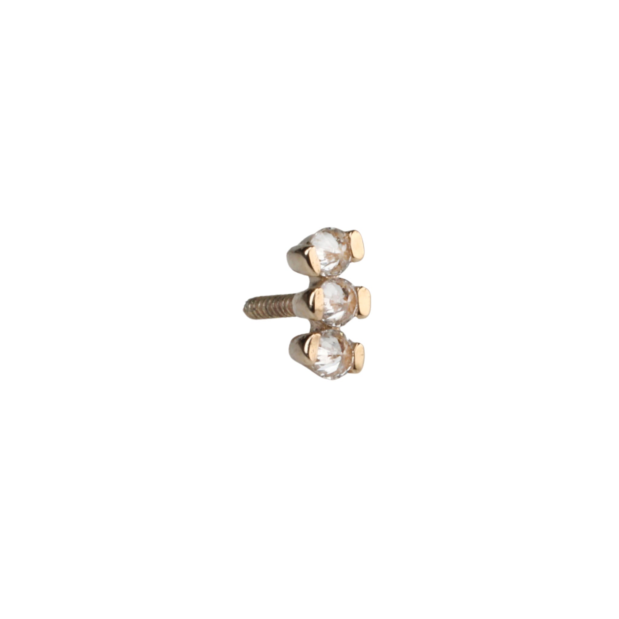 Triple Inverted Diamond Flatback Stud - Peridot Fine Jewelry - Metier by Tomfoolery