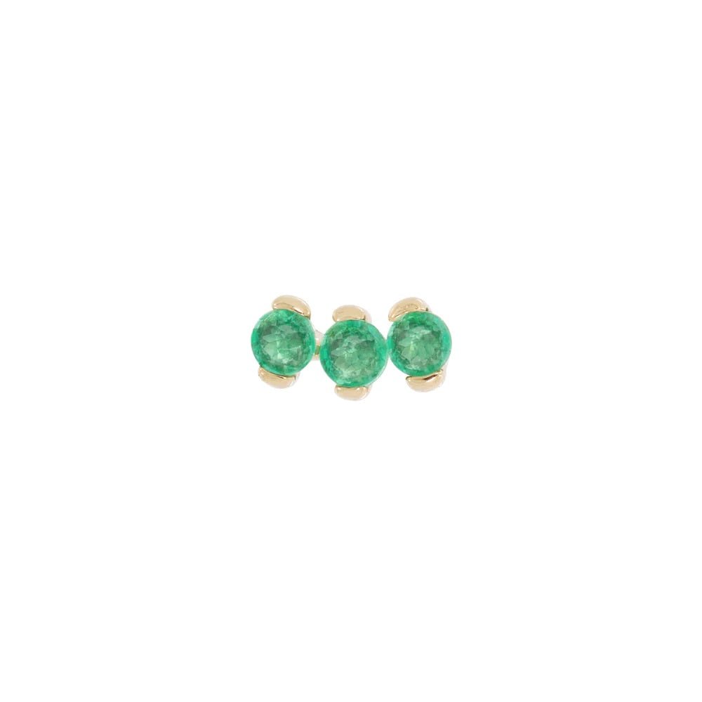 Triple Inverted Emerald Flatback Stud - Peridot Fine Jewelry - Metier by Tomfoolery